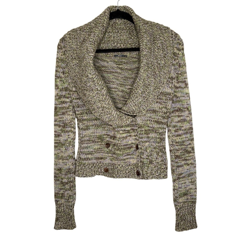 Maya Knitwear Cashmere Cropped Cardigan S Preppy Fisherman Chunky Shawl Collar